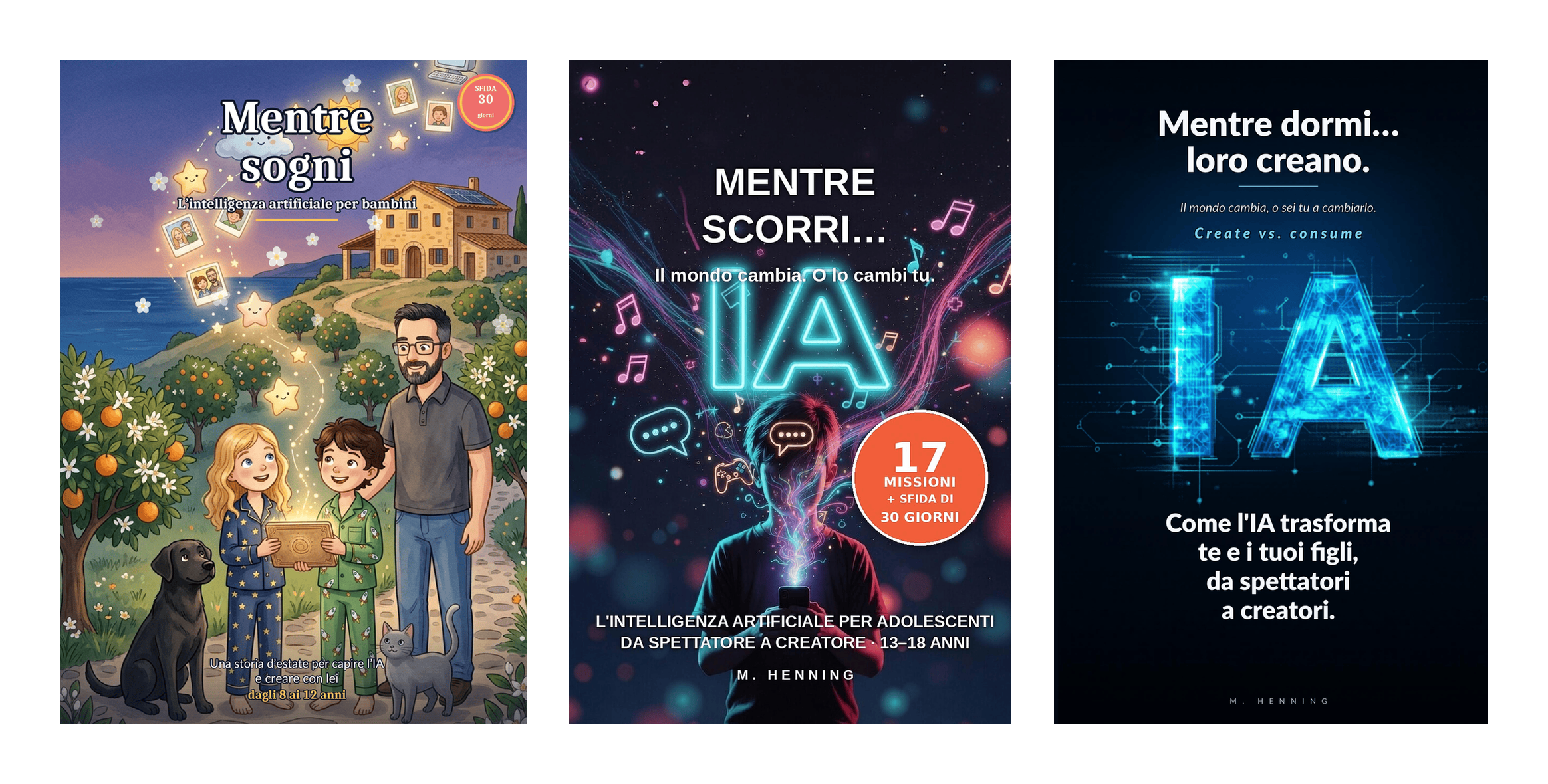 Le tre copertine insieme